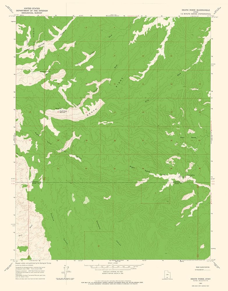 Death Ridge Utah Quad - USGS 1964