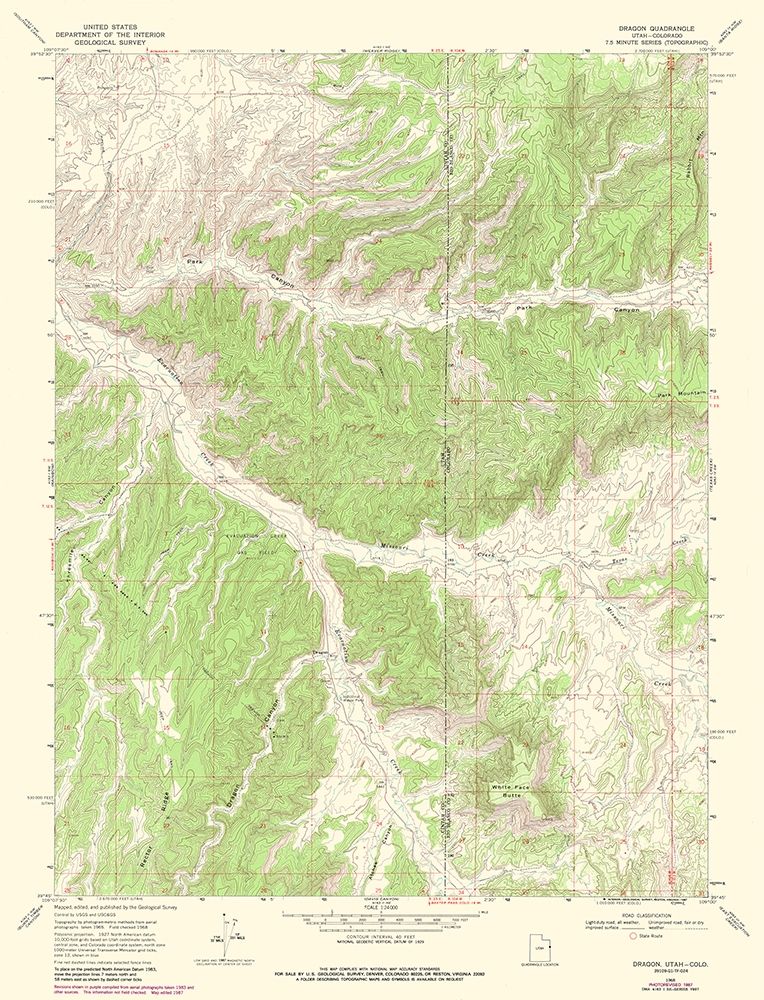 Dragon Utah Quad - USGS 1968