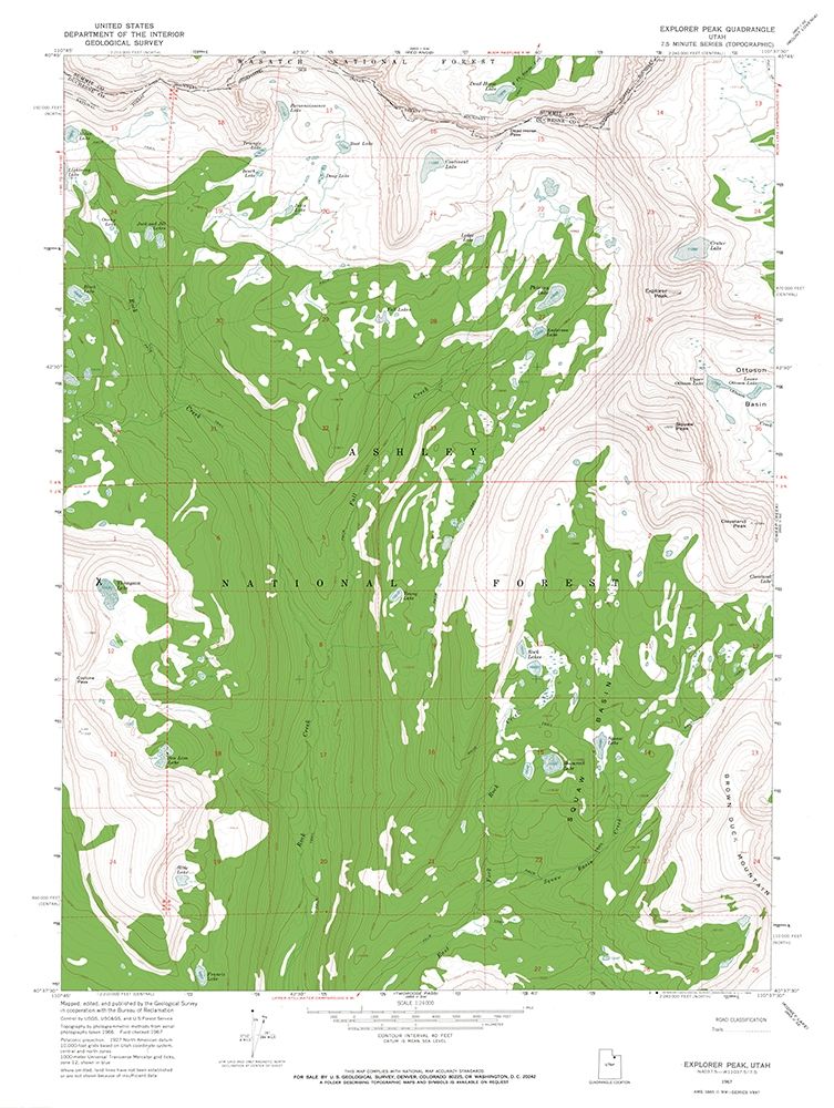 Explorer Peak Utah Quad - USGS 1967