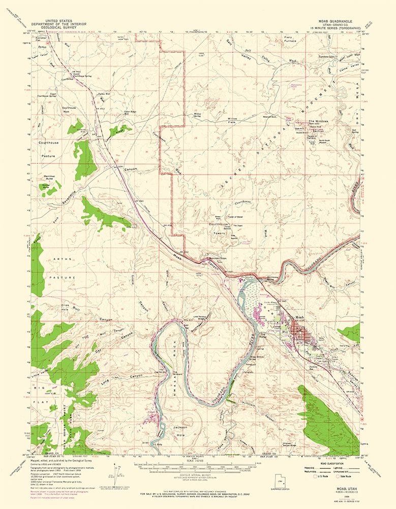 Moab Utah Quad - USGS 1959