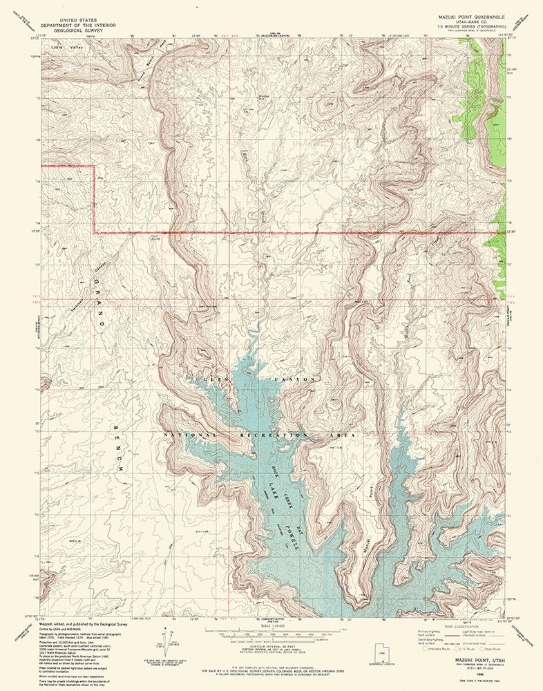 Mazuki Point Utah Quad - USGS 1985