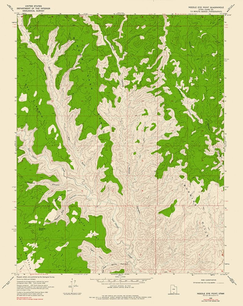 Needle Eye Point Utah Quad - USGS 1968