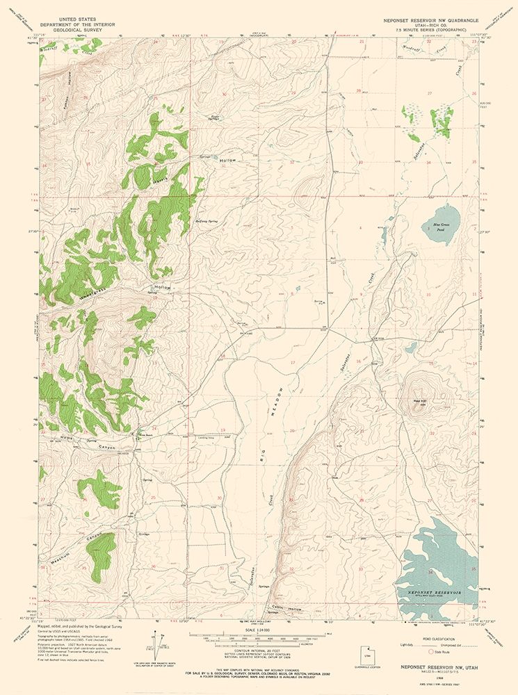 North West Neponset Reservoir Utah Quad - USGS