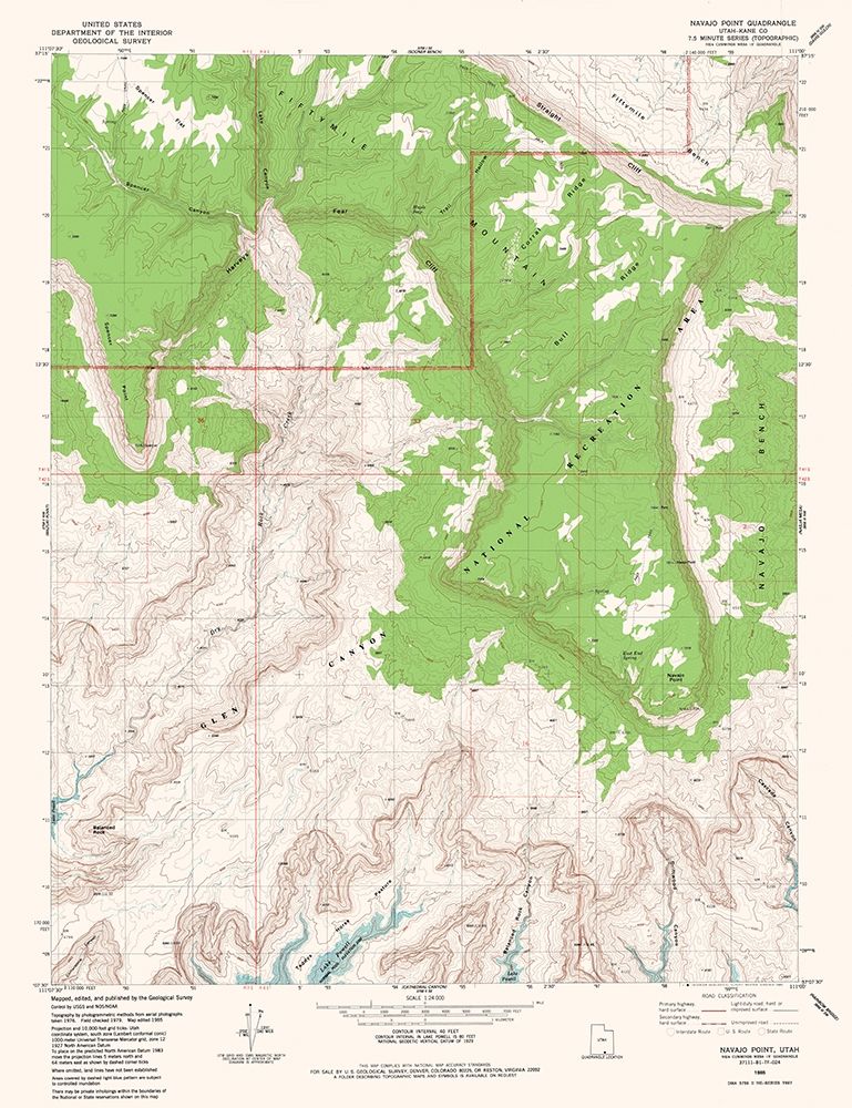 Navajo Point Utah Quad - USGS 1985