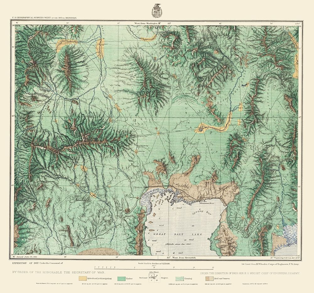 Utah North West, Idaho South East - US Army 1877