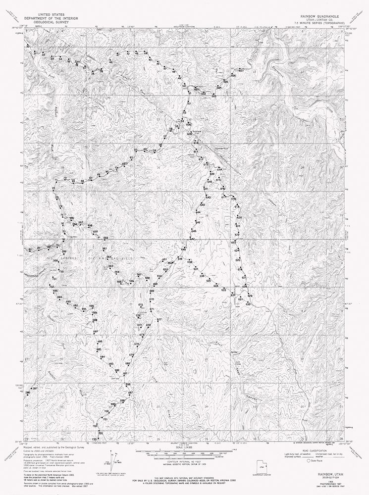 Rainbow Utah Quad - USGS 1968