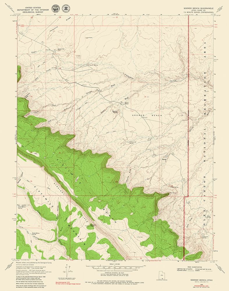 Sooner Bench Utah Quad - USGS 1954