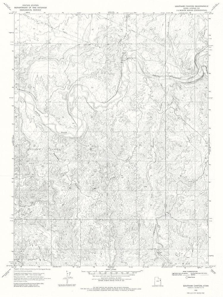 Southam Canyon Utah Quad - USGS 1968