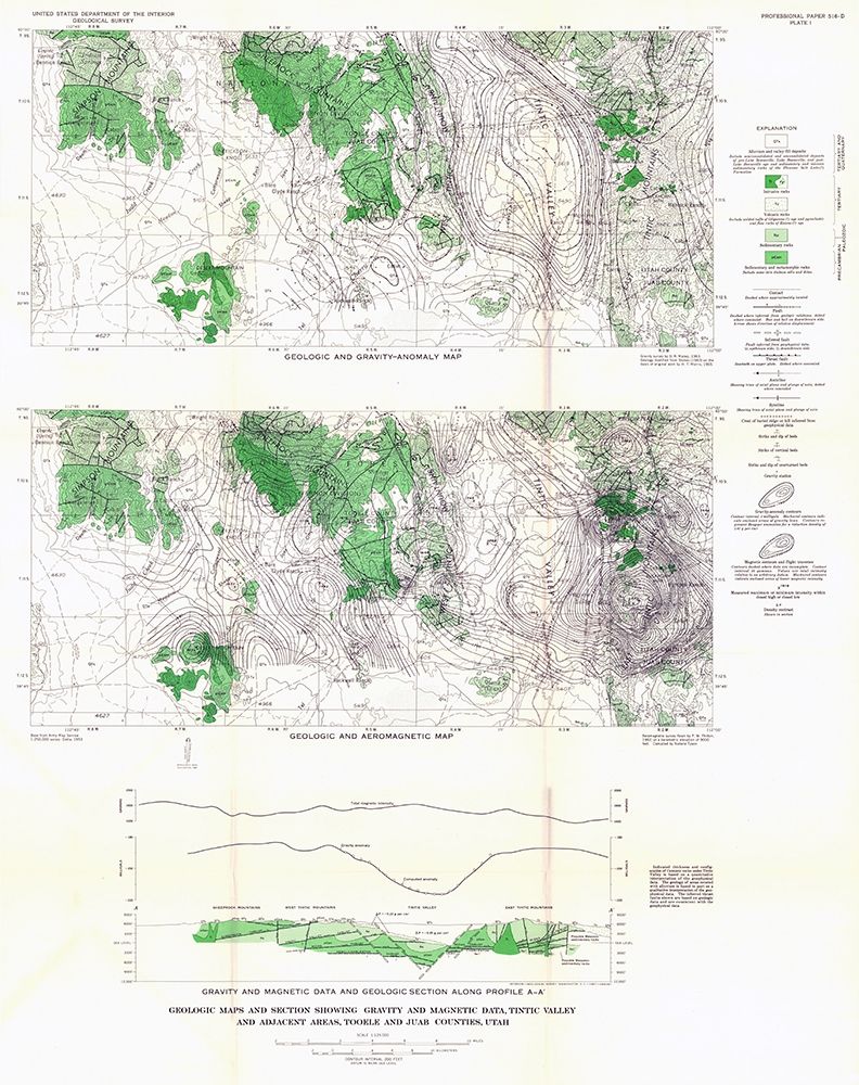 Tintic Valley Aeromagnetic Utah - USGS 1962