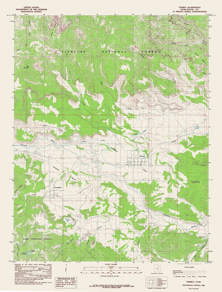 Torrey Utah Quad - USGS 1985
