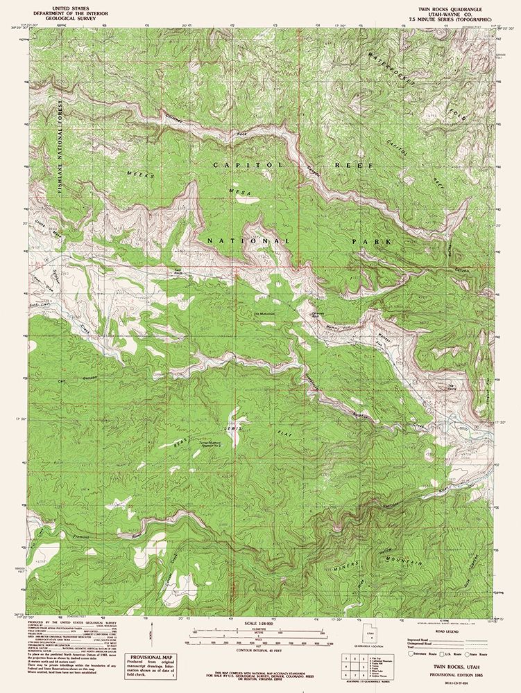 Twin Rocks Utah Quad - USGS 1985