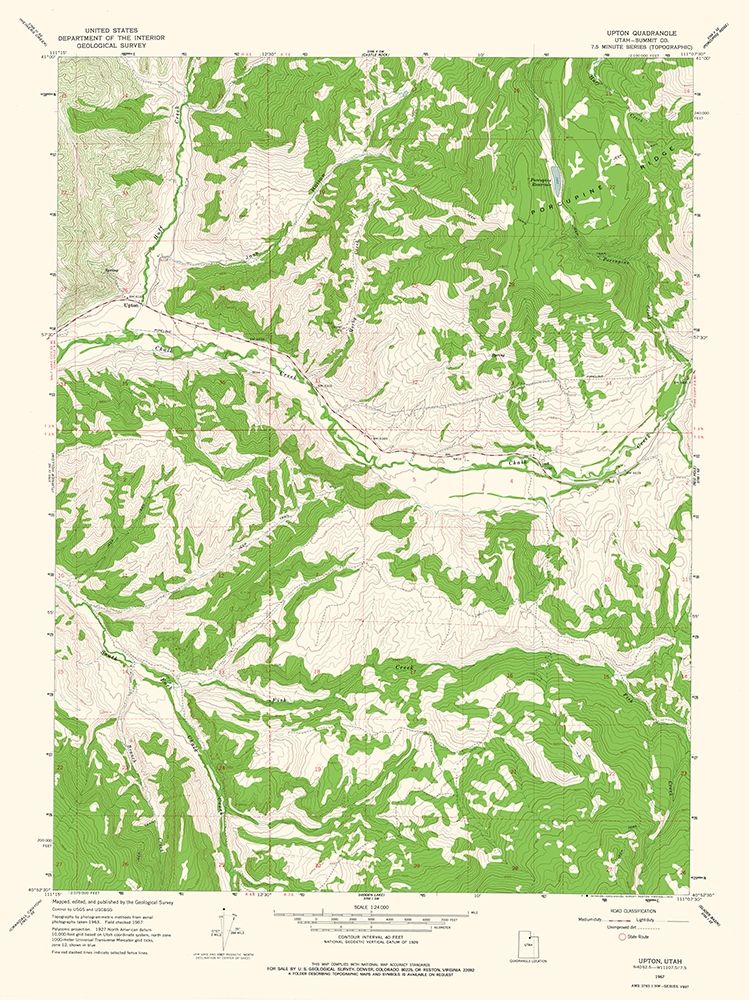 Upton Utah Quad - USGS 1967