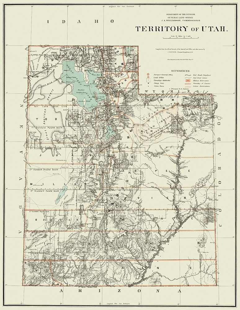 Utah Territory - Dept of Interior 1879