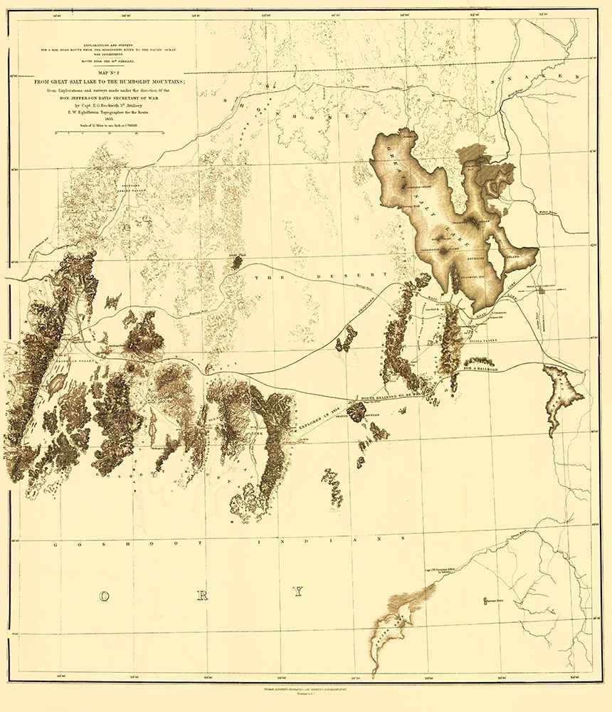 Utah Railroad Survey, Map 2 - Siebert 1855