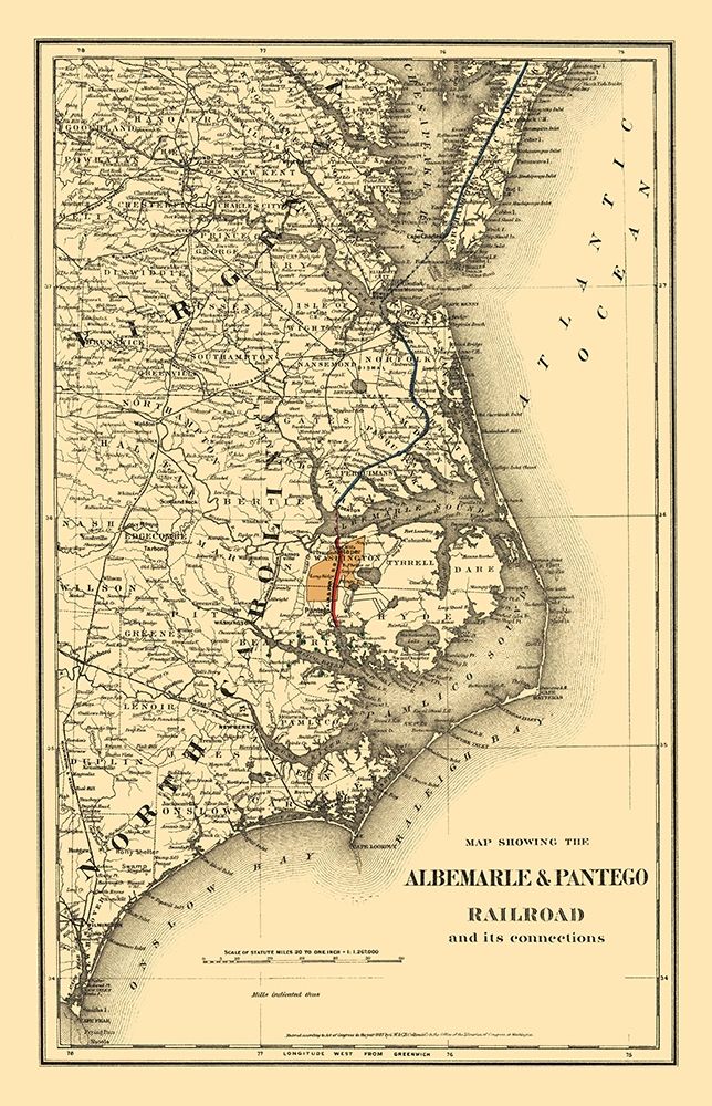 Albemarle and Pantego Railroad Connections 1887