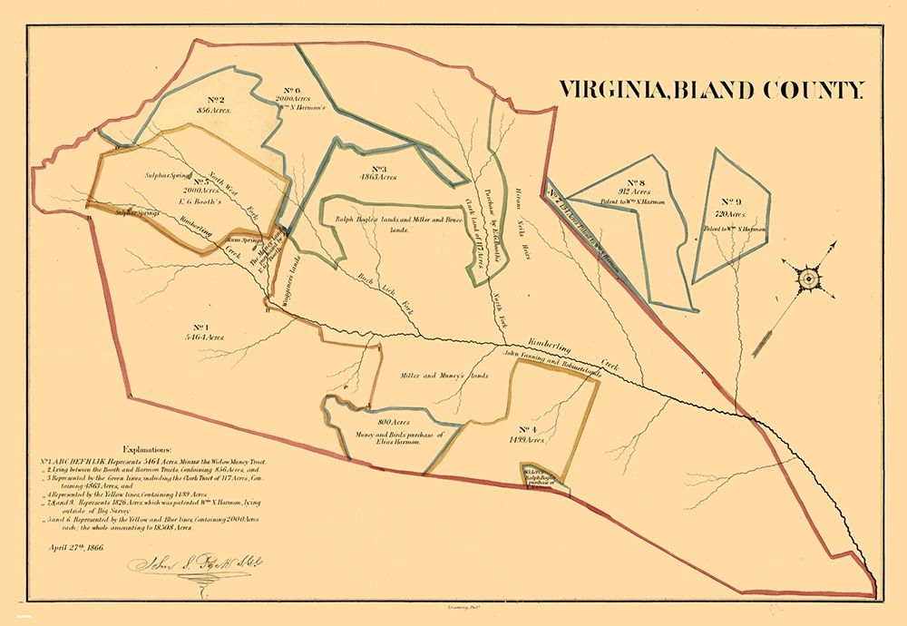 Bland County Virginia - Peck 1866