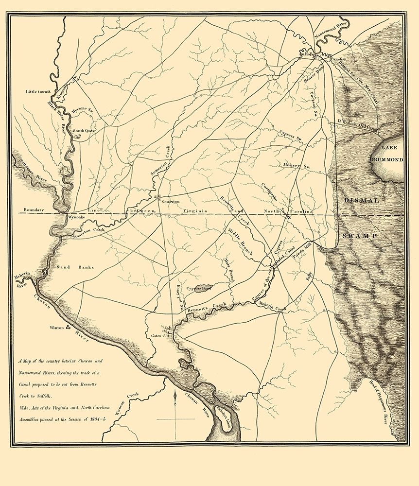Proposed Canal - Bennetts Creek to Suffolk 1834