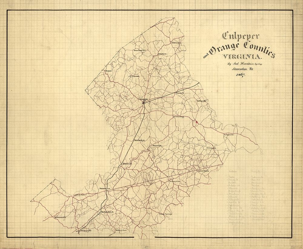 Culpeper County Virginia - Hotchkiss 1867