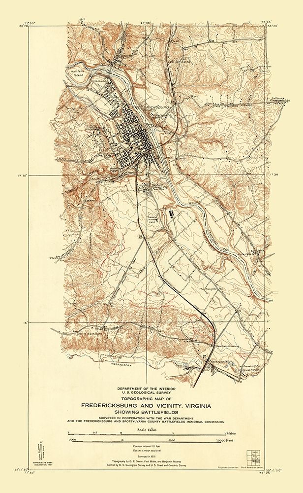 Fredericksburg Virginia - USGS 1931