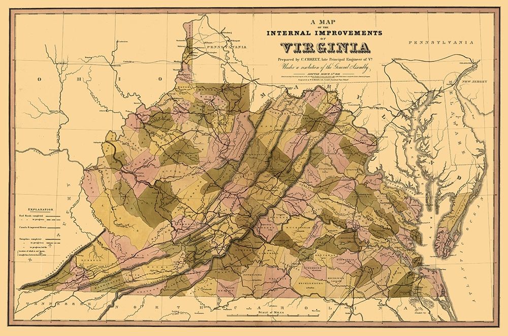 Internal Improvements Virginia - Crozet 1848