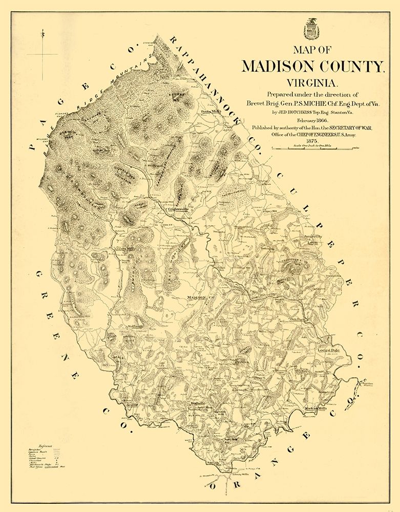 Madison County Virginia - Hotchkiss 1866
