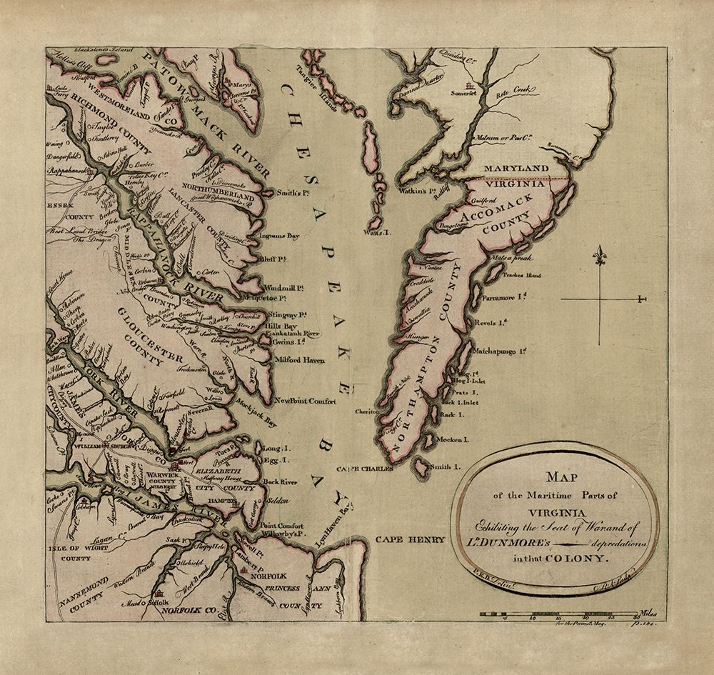 Maritime Parts of Virginia - Dunmore 1776