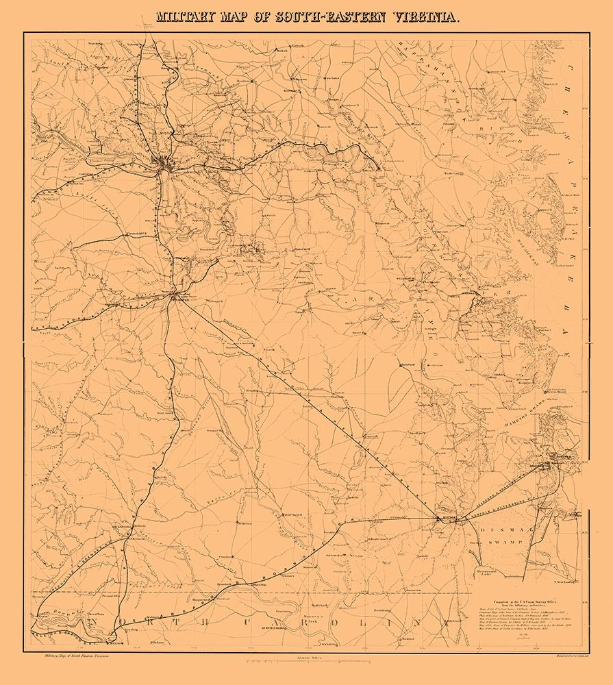 Military Map South-Eastern Virginia - 1862