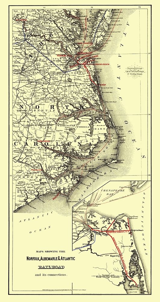 Norfolk, Albemarle, Atlantic Railroad Connections