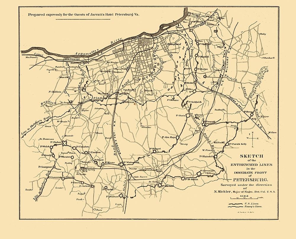 Petersburg Virginia - Michler 1865