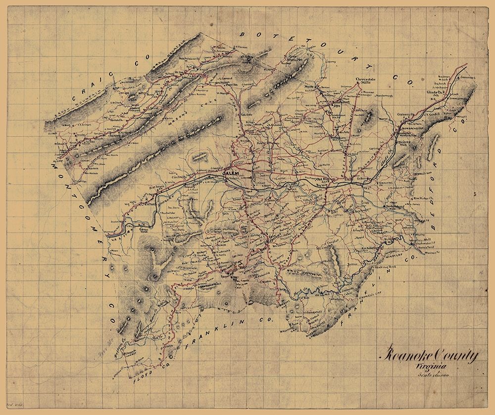 Roanoke County Virginia - 1860