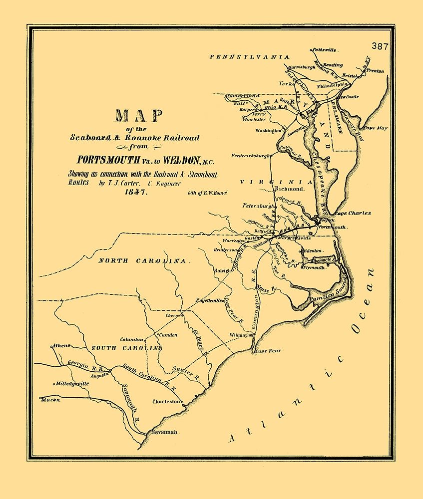 Seaboard and Roanoke Railroad - Bouve 1847