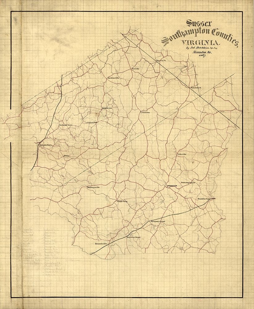 Sussex County Virginia - Hotchkiss 1867