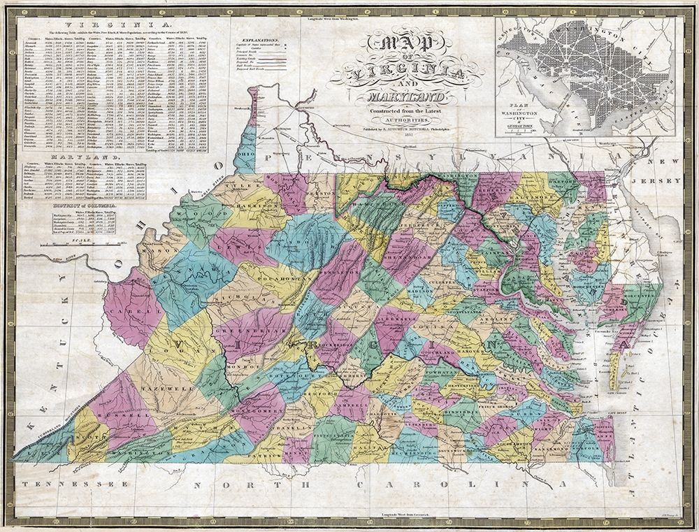 Virginia Maryland - Mitchell 1832