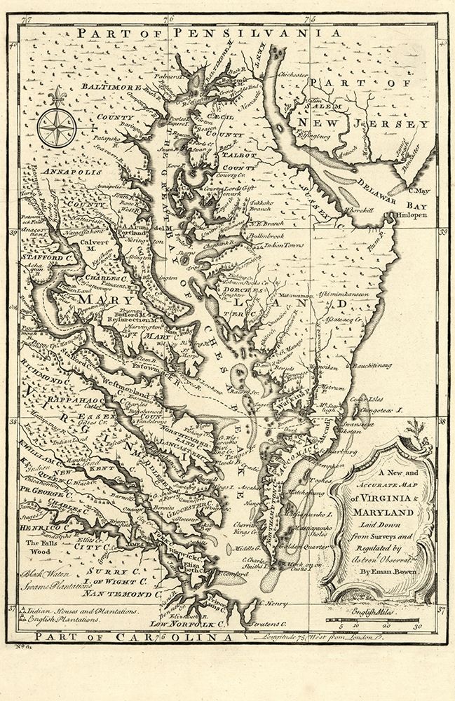 Virginia Maryland - Bowen 1752