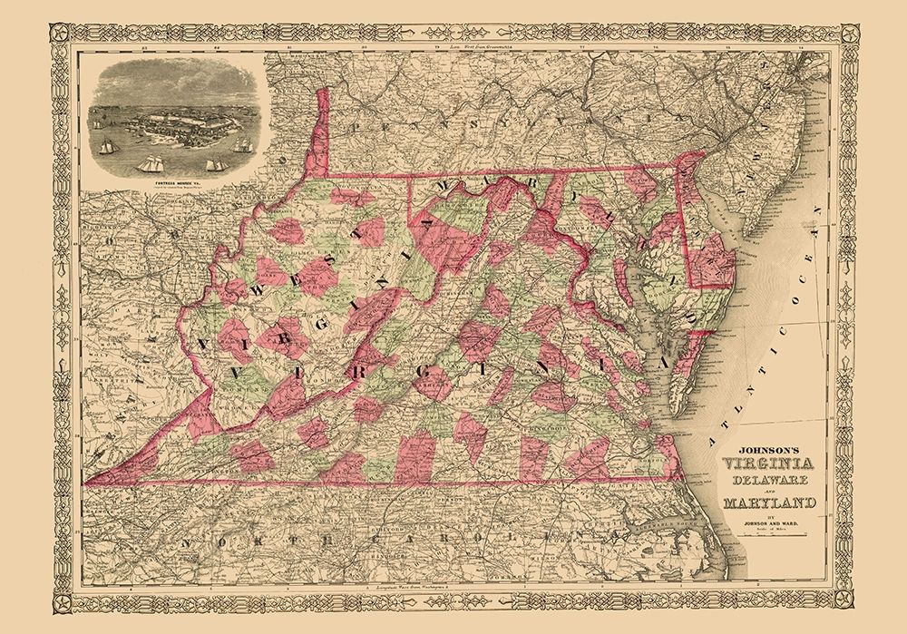 Virginia, Maryland, Delaware - Johnson 1864