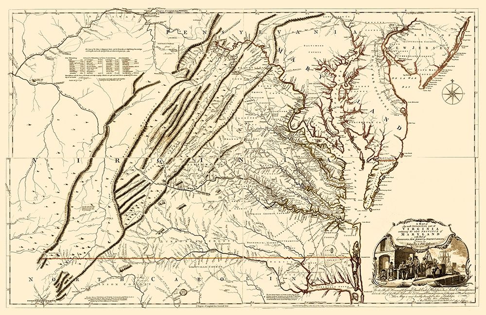 Virginia, Maryland - Jefferys 1751