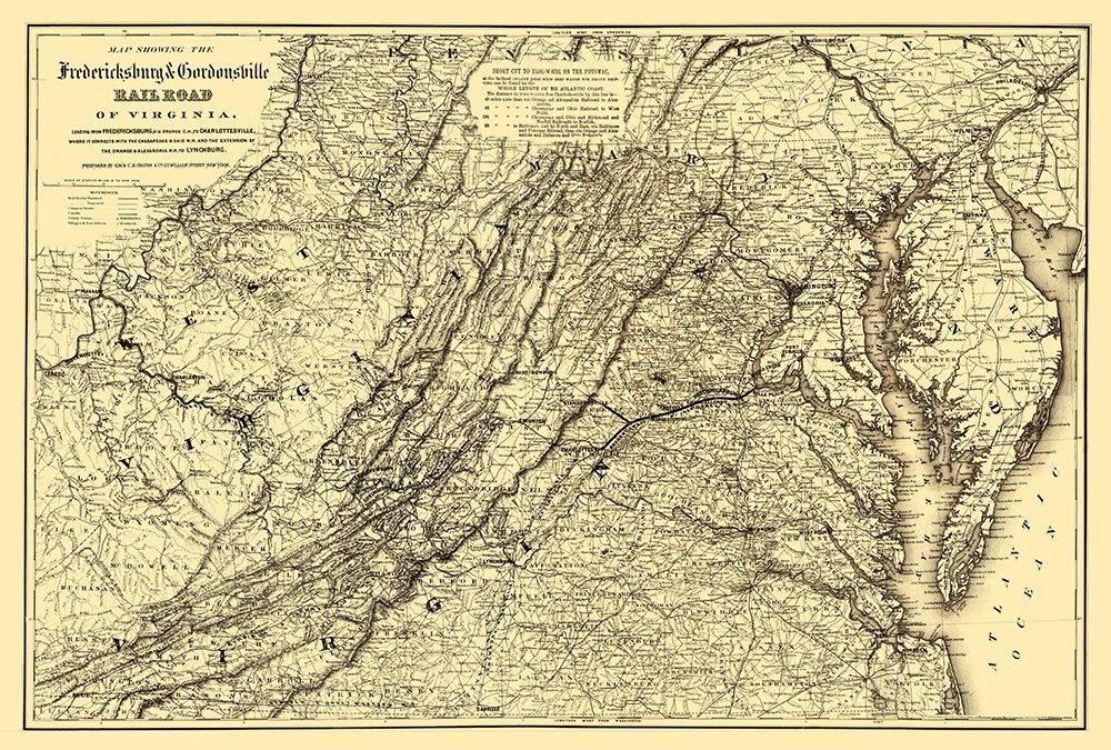 Fredericksburg and Gordonsville Virginia 1869