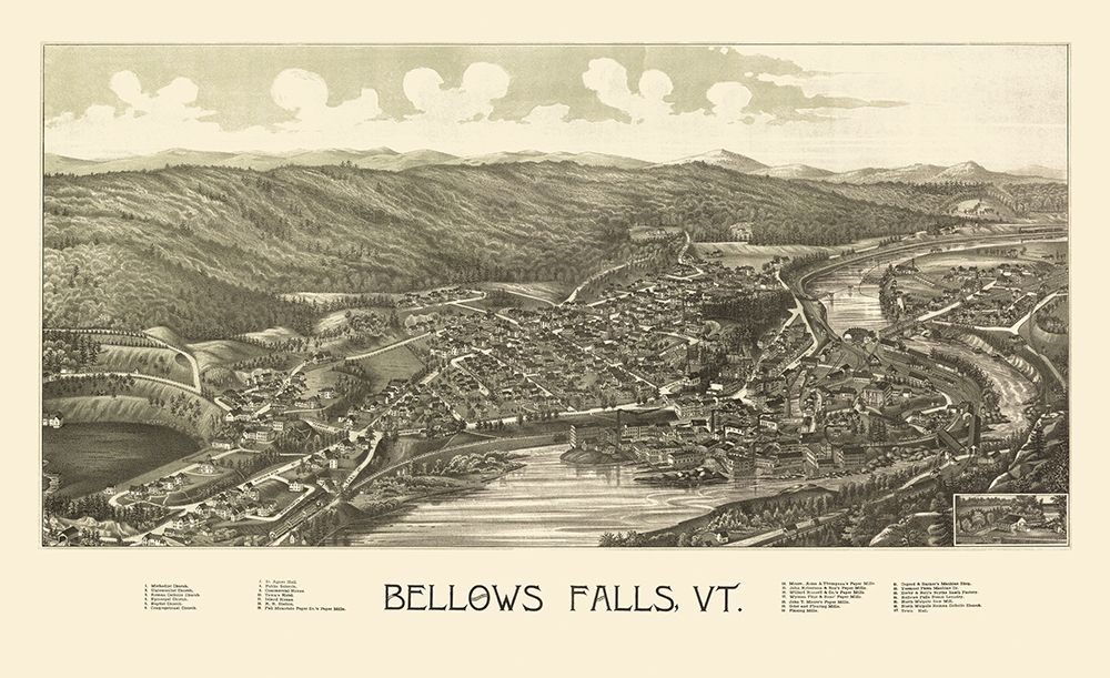 Bellows Falls Vermont - Burleigh 1886