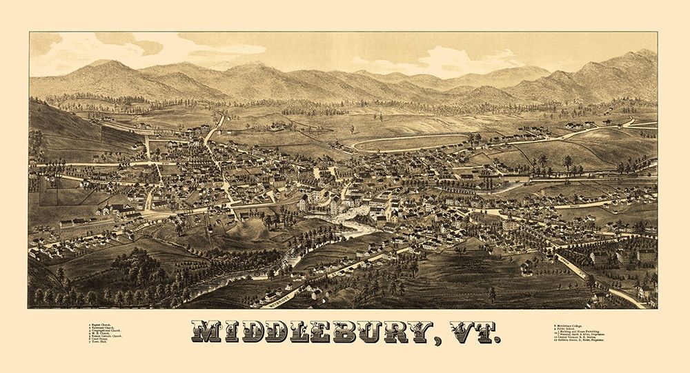 Middlebury Vermont - Burleigh 1886