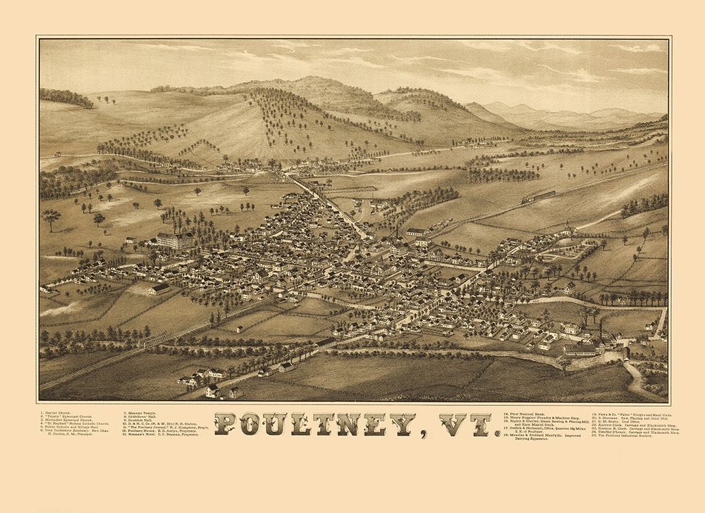 Poultney Vermont - Burleigh 1886
