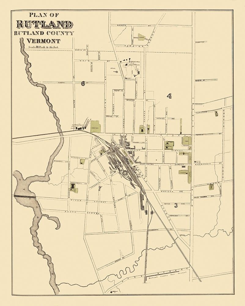 Rutland Vermont - Beers 1876