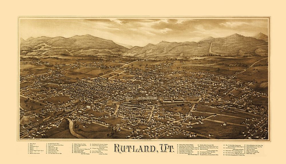 Rutland Vermont - Burleigh 1885