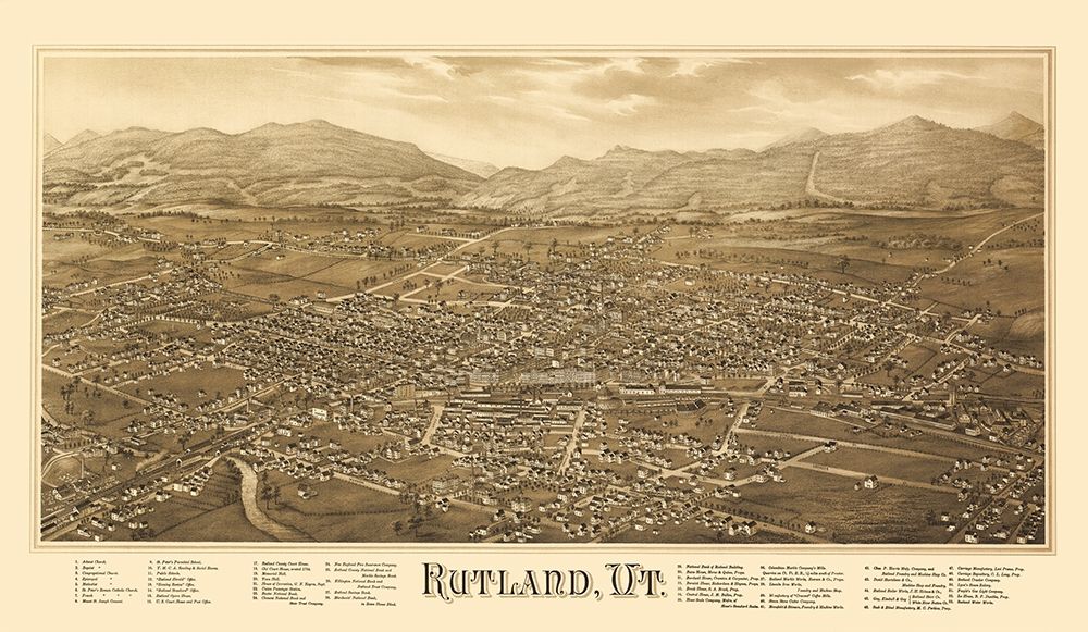 Rutland Vermont - Burleigh 1885