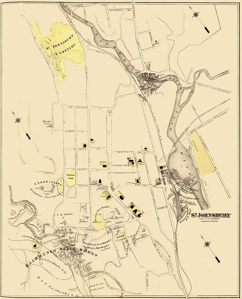 St. Johnsbury Vermont Landowner - Beers 1876