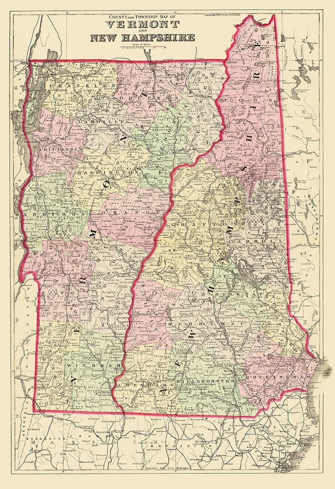 Vermont, New Hampshire - Bradley 1882