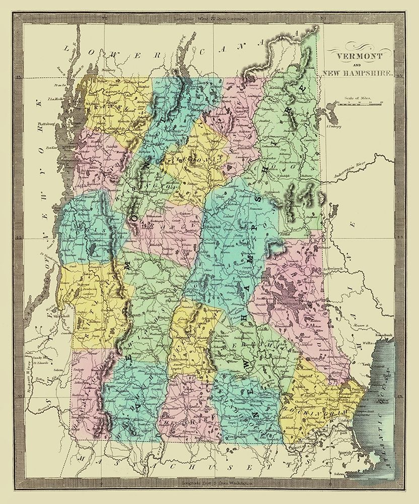 Vermont, New Hampshire - David Burr 1835