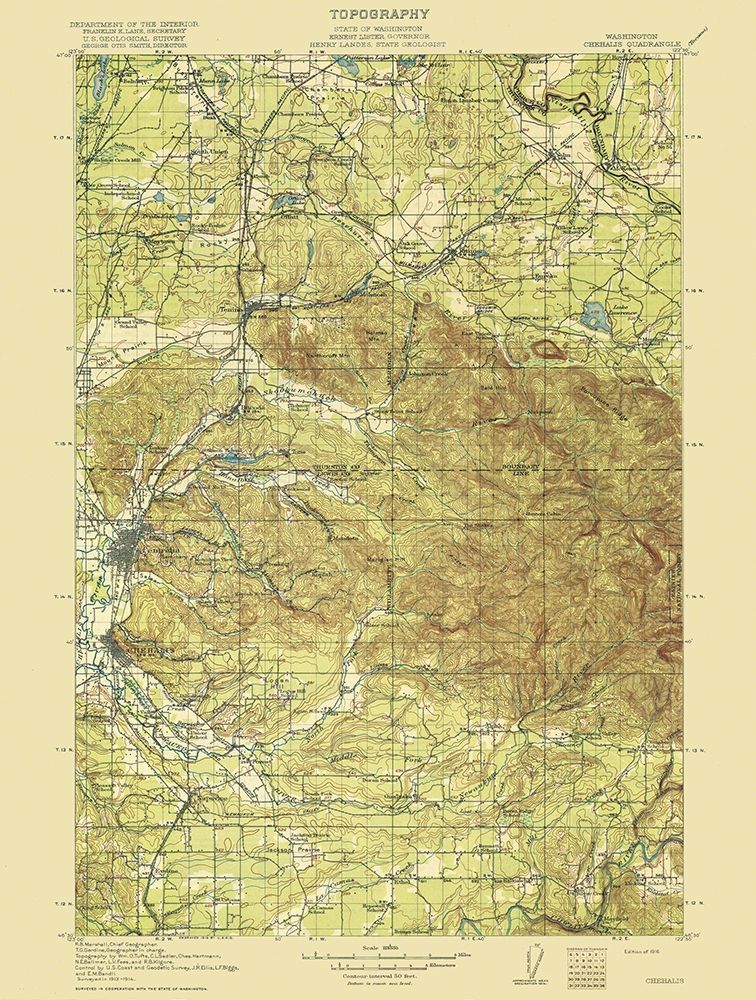 Chehalis Washington Quad - USGS 1916