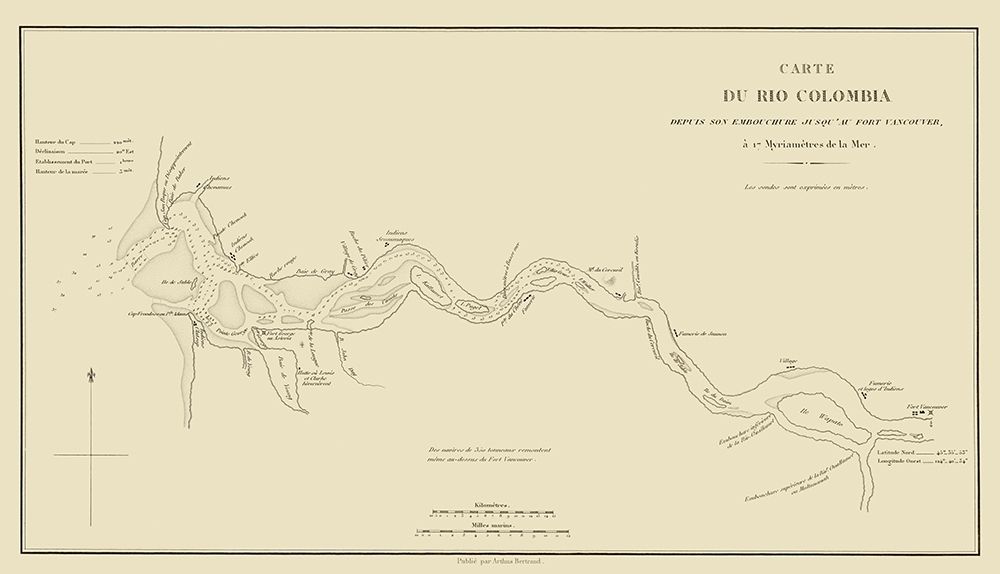 Columbia River, Oregon, Washington - Bertrand 1844