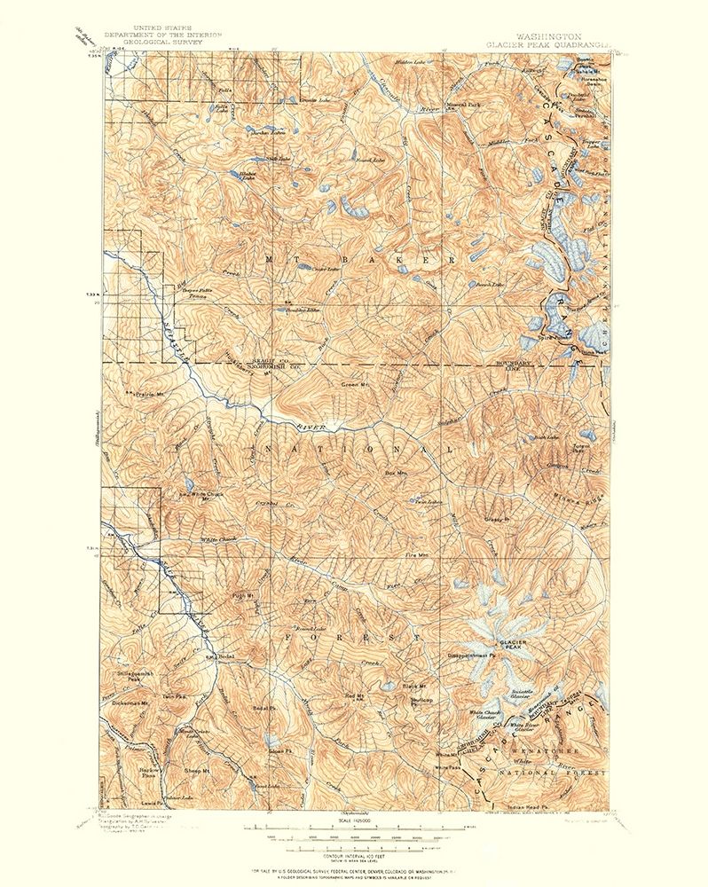 Glacier Peak Washington Quad - USGS 1897