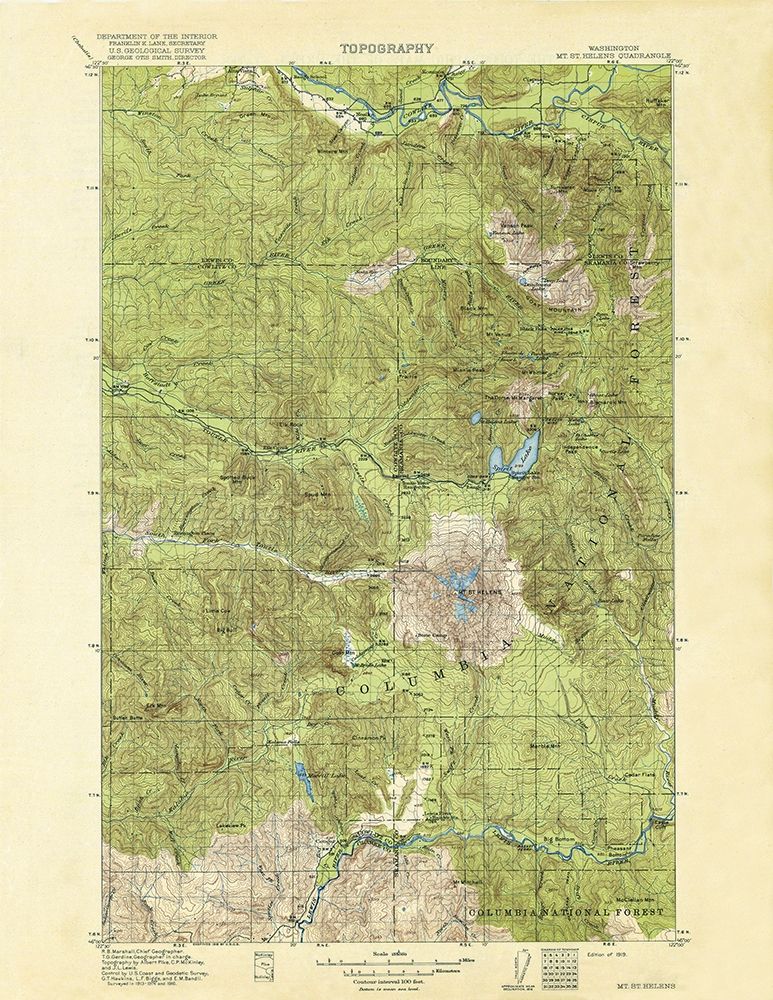 Mt St Helens Washington Quad - USGS 1919